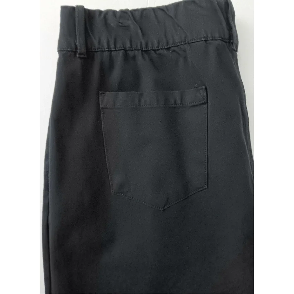 AnyBody‎ Pants Women's Size L All-Stretch Twill Wide Leg Cropped Black Pre-owned